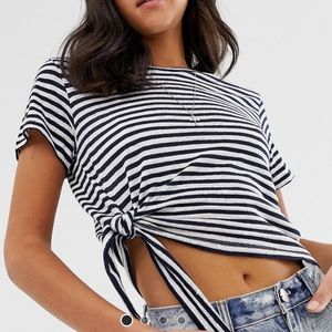 Host Pick 💕 Allsaints stripe t shirt with side knot